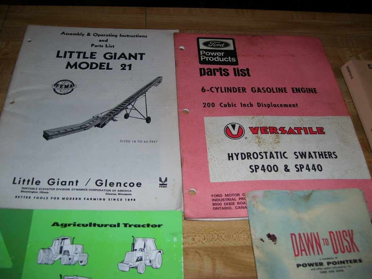 Lot #16G Farm Equipment Manuals IHC 300 Tractor Caterpillar Woods Versatile