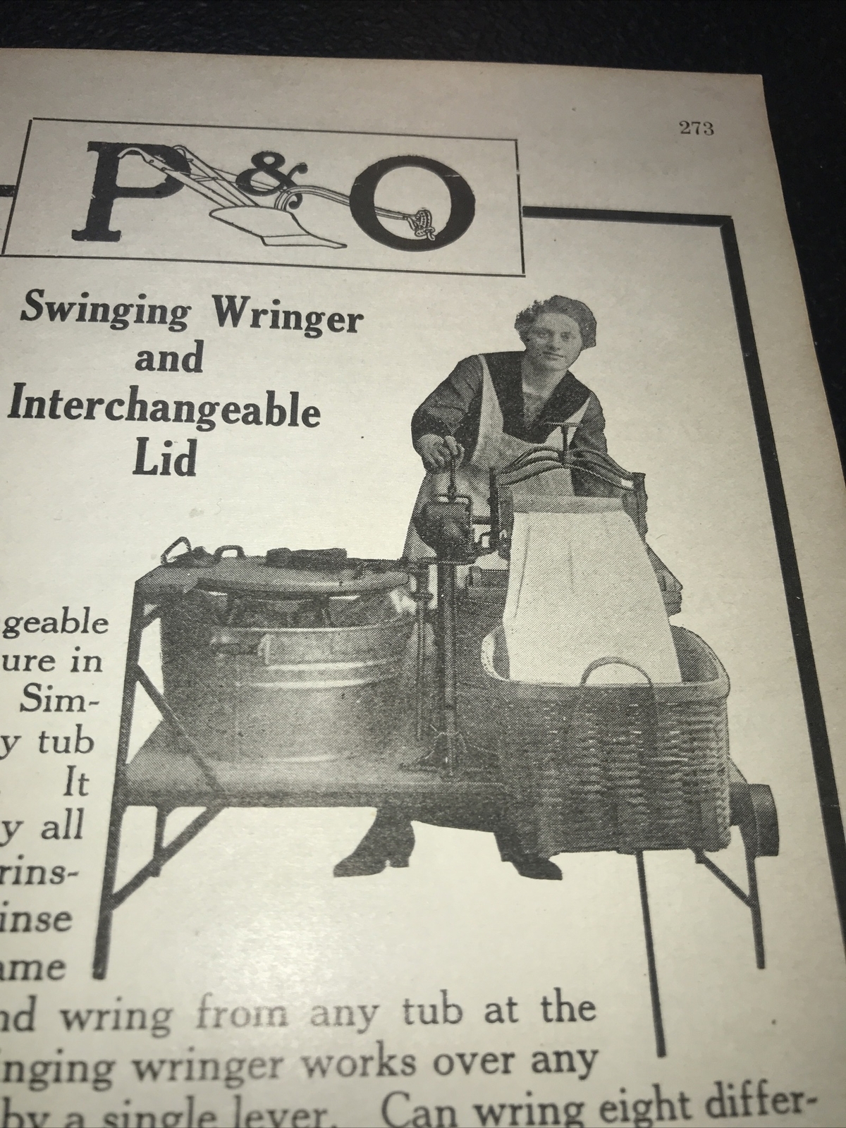 1916 P&O Parlin & Orendorff Plow Co. Wringer Washer Farm Advertising