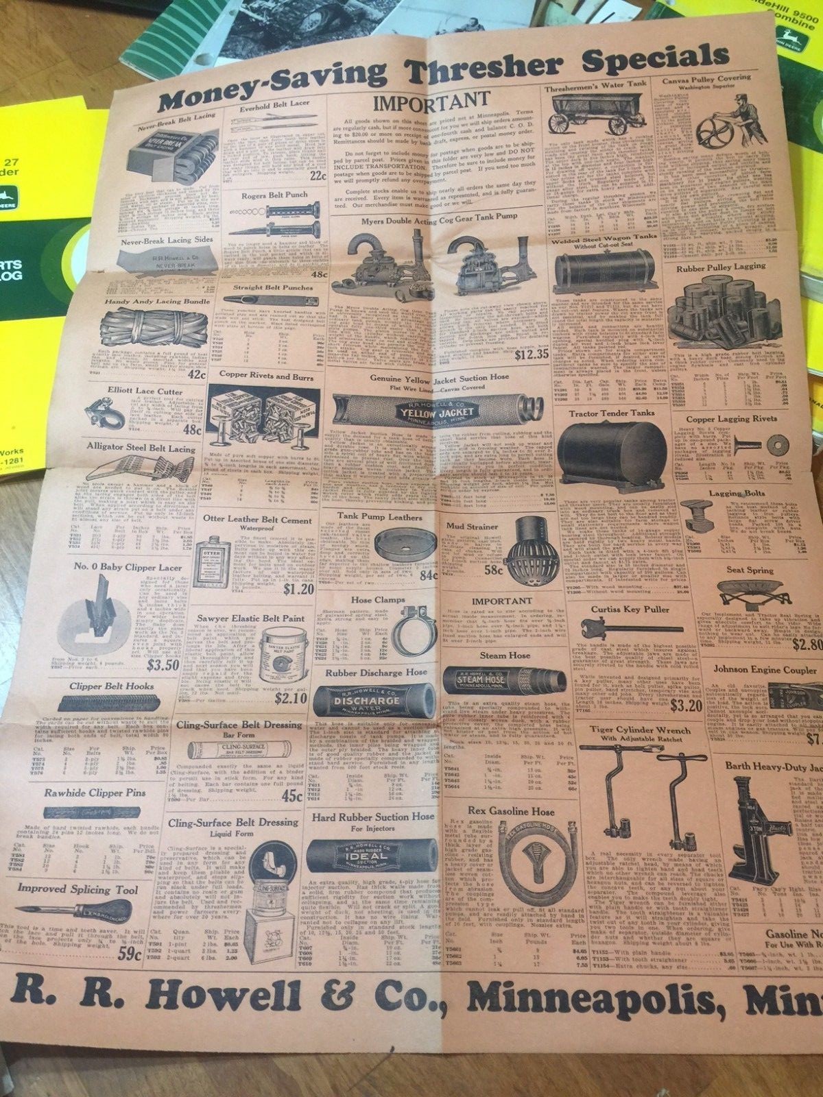 R. R. Howell & Co Minneapolis Mn Money-saving thresher Specials Flyer/Ad