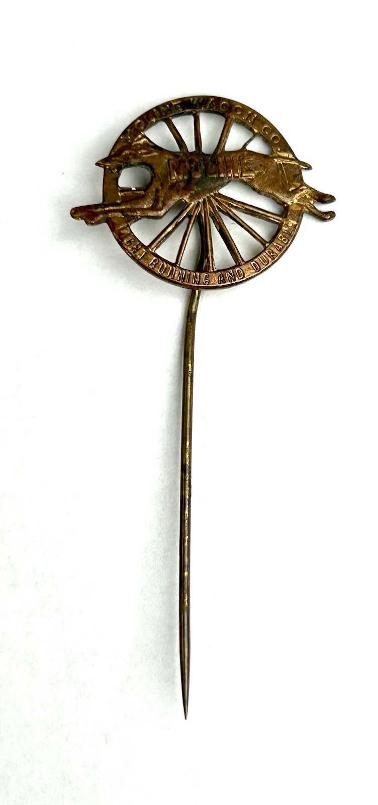 Vintage Moline Plow Co. Stickpin with Greyhound