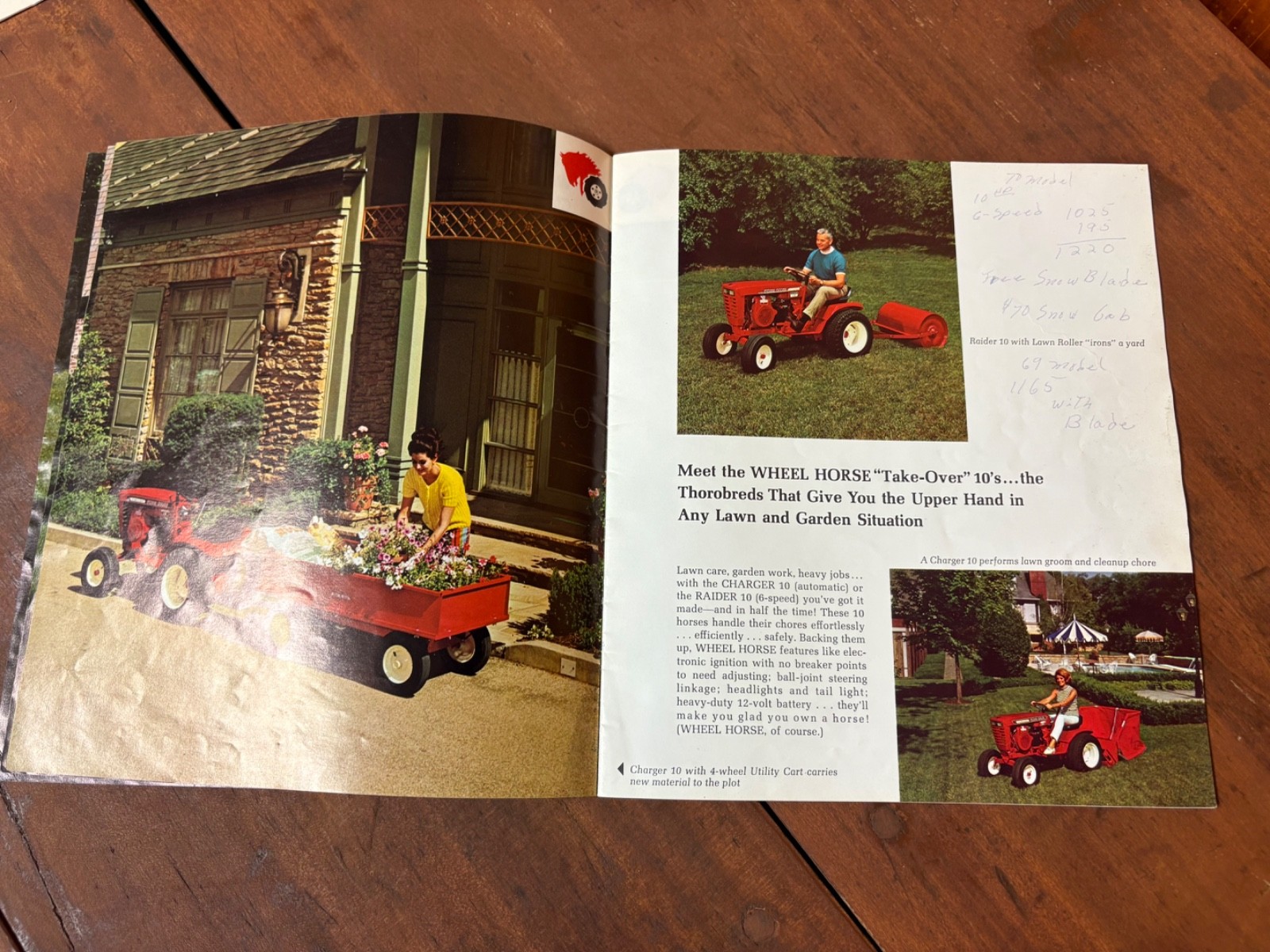 1969 Wheel Horse Garden Tractor Sales Brochure Electro 12 Charger 10 12