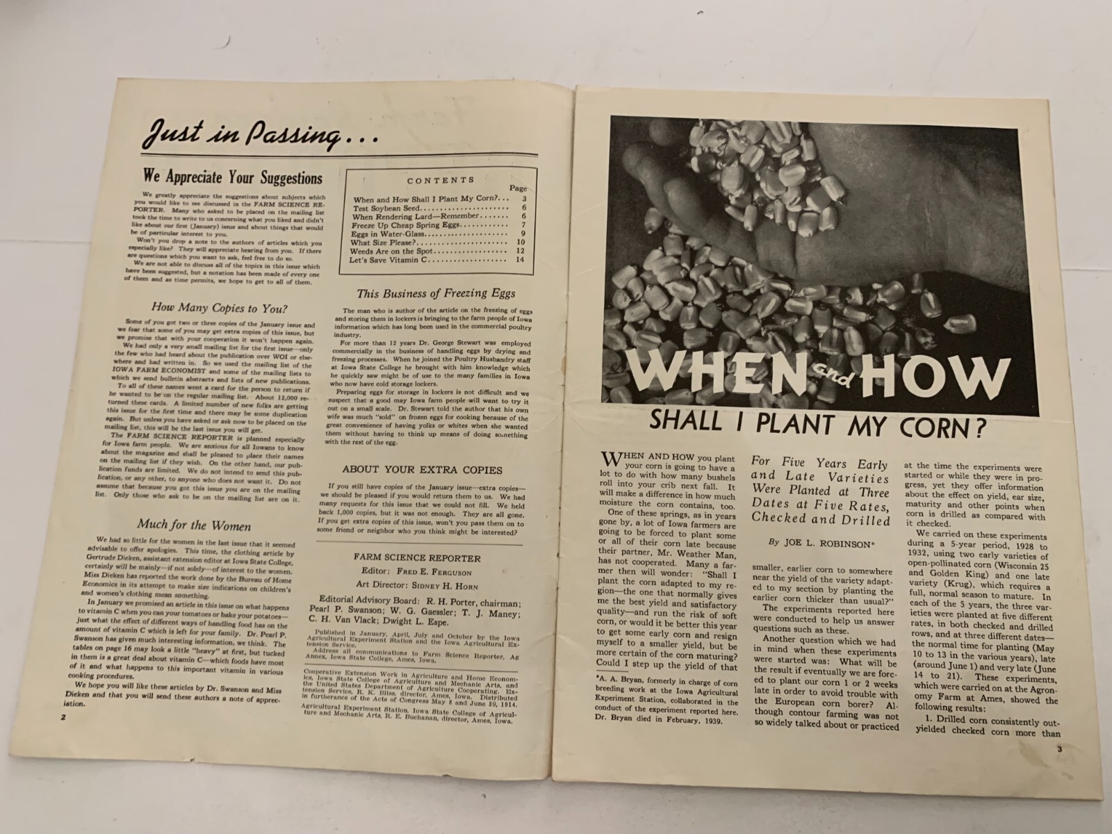 April 1940 Farm Science Reporter Magazine V. 1 N. 2 Iowa State College Ames IA