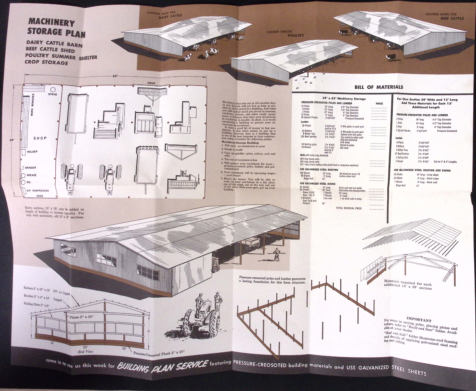 Pole Buildings for Machinery Storage & Other Uses USS Galvanized Steel Brochure