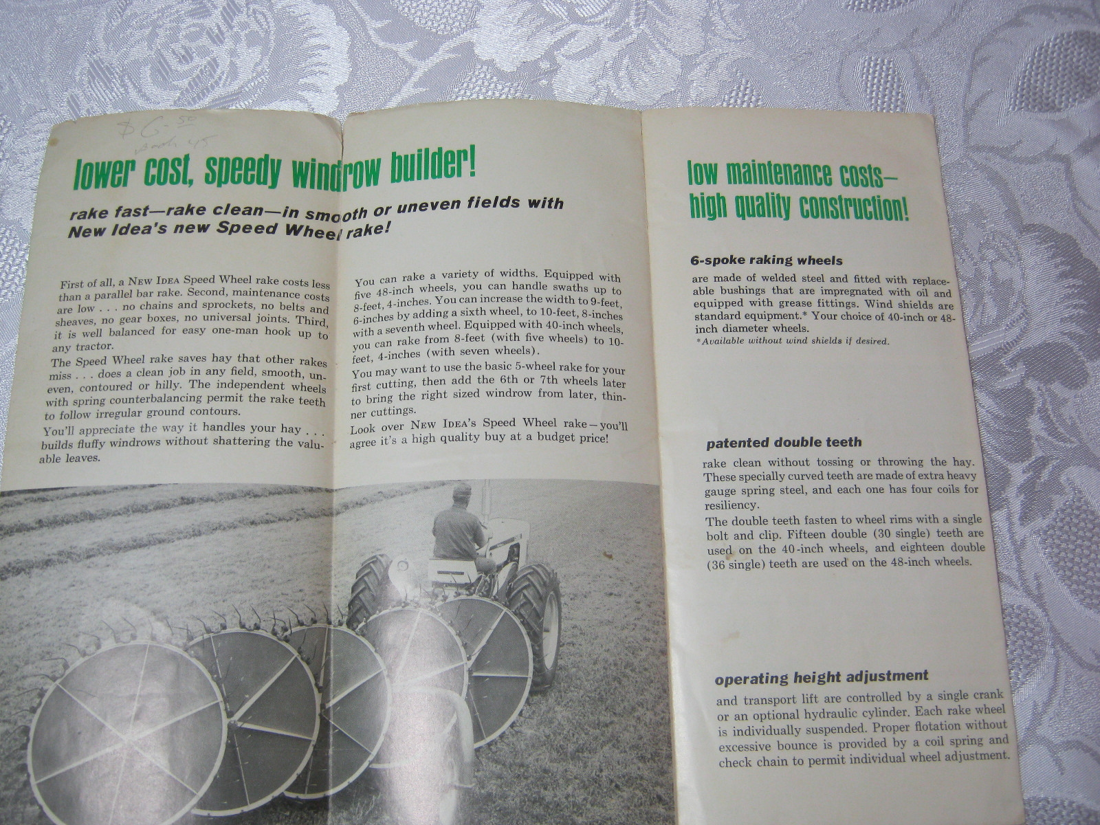 Avco New Idea farm implement brochure Pamphlet vintage agriculture wheel rake
