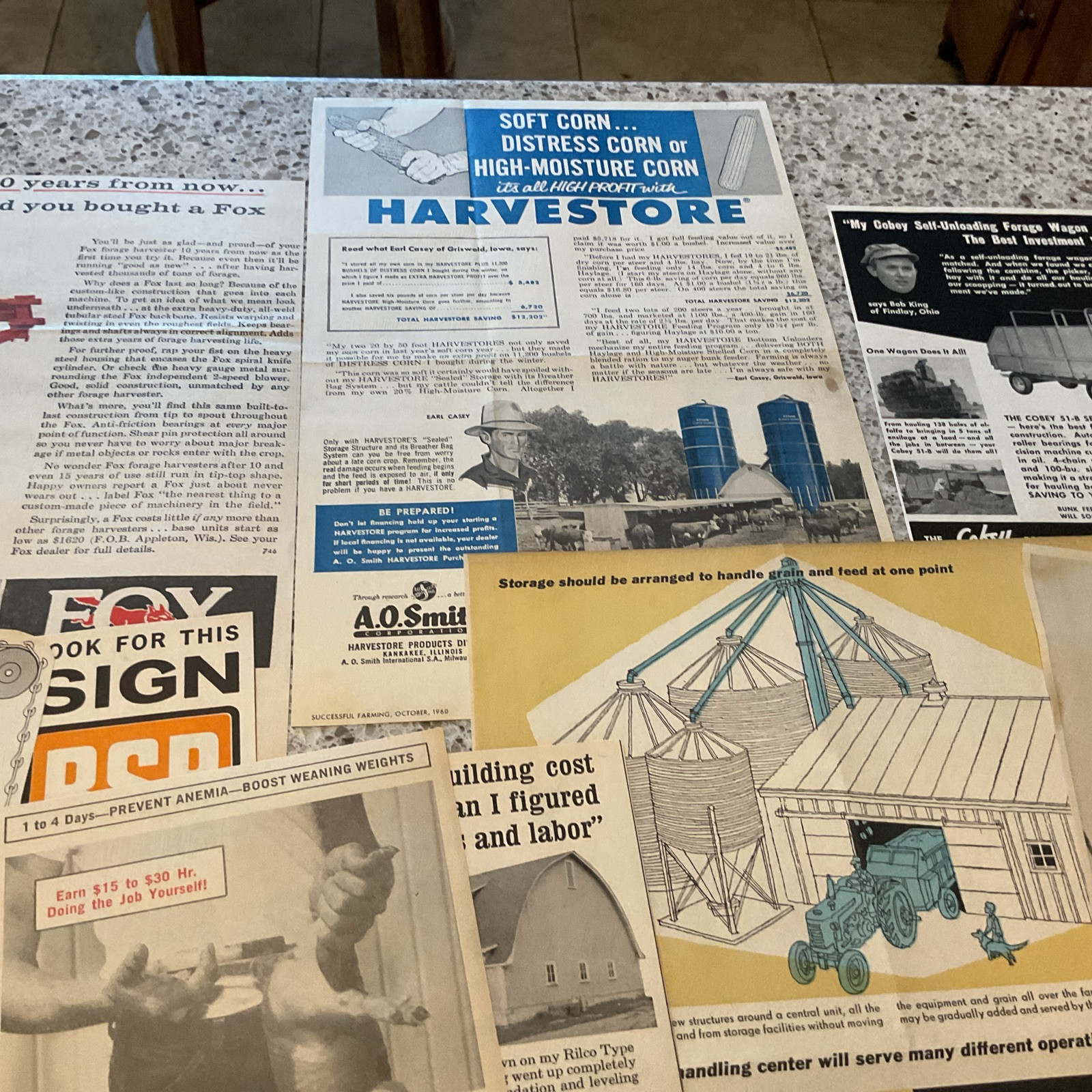 ~50 Farm Related Print Ads 1940-1960 Sprayers Buildings Equipment Fence More