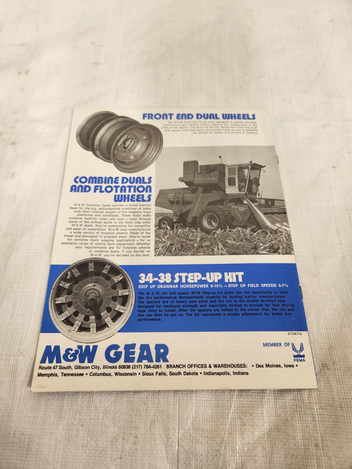Original M&W Dual Wheels IH Tractor Brochure John Deere Case IH Oliver Massey