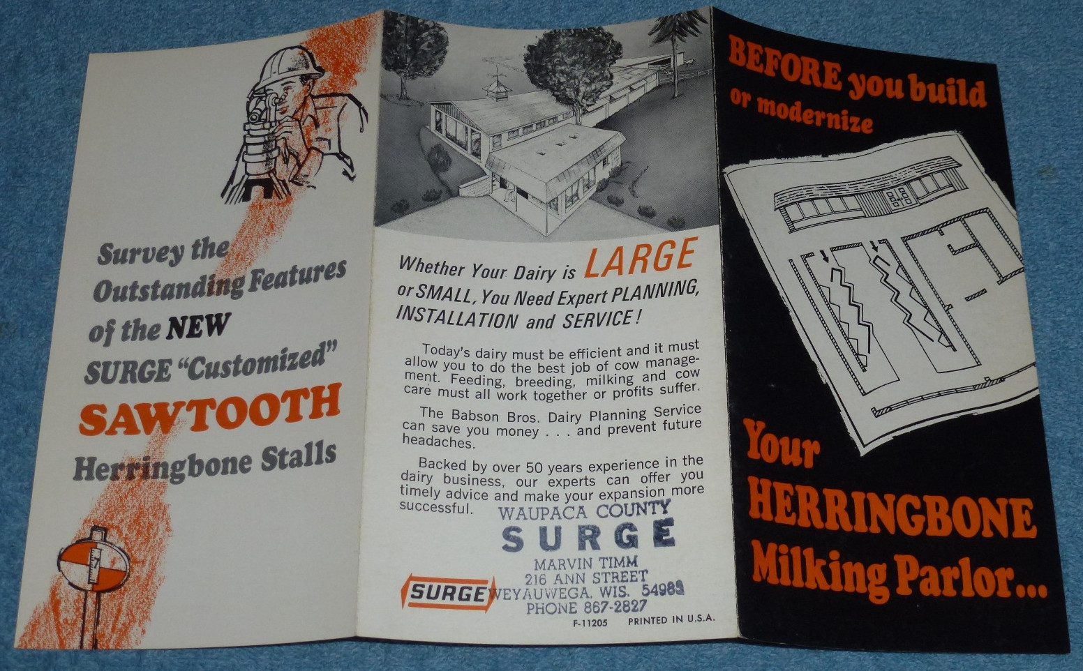 Vtg Surge Customized Sawtooth Herringbone Milking Stalls Farm Equipment Brochure