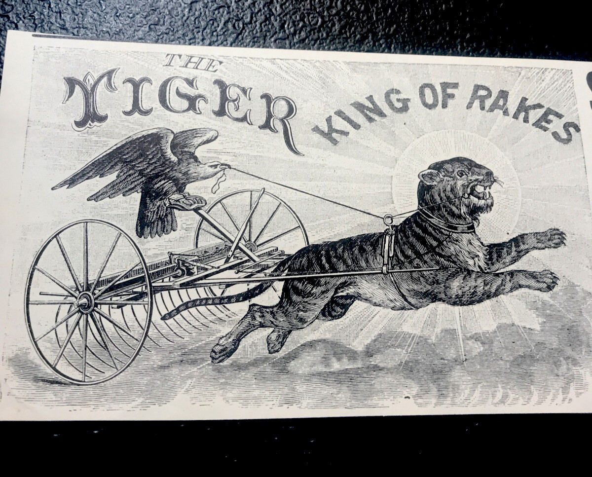 1889 Stoddard Tiger Hay Rake Implement Farm Advertising – Dayton – Ohio