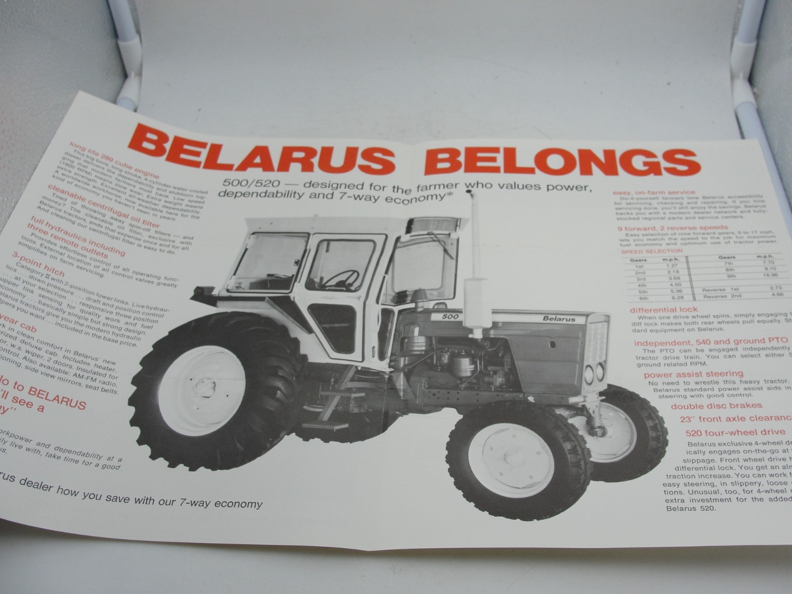 Belarus 500/520 Tractor 1956 Brochure