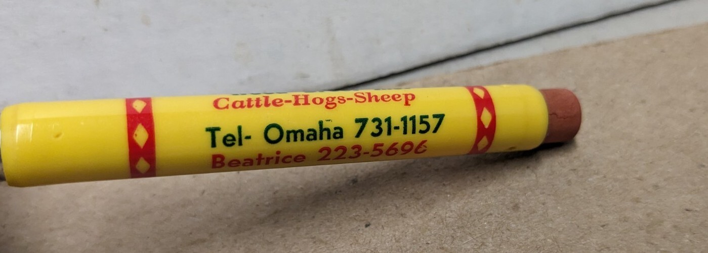 Vintage Wood Bros Inc Livestock Earl Gregg Omaha Nebraska NE Bullet Pencil