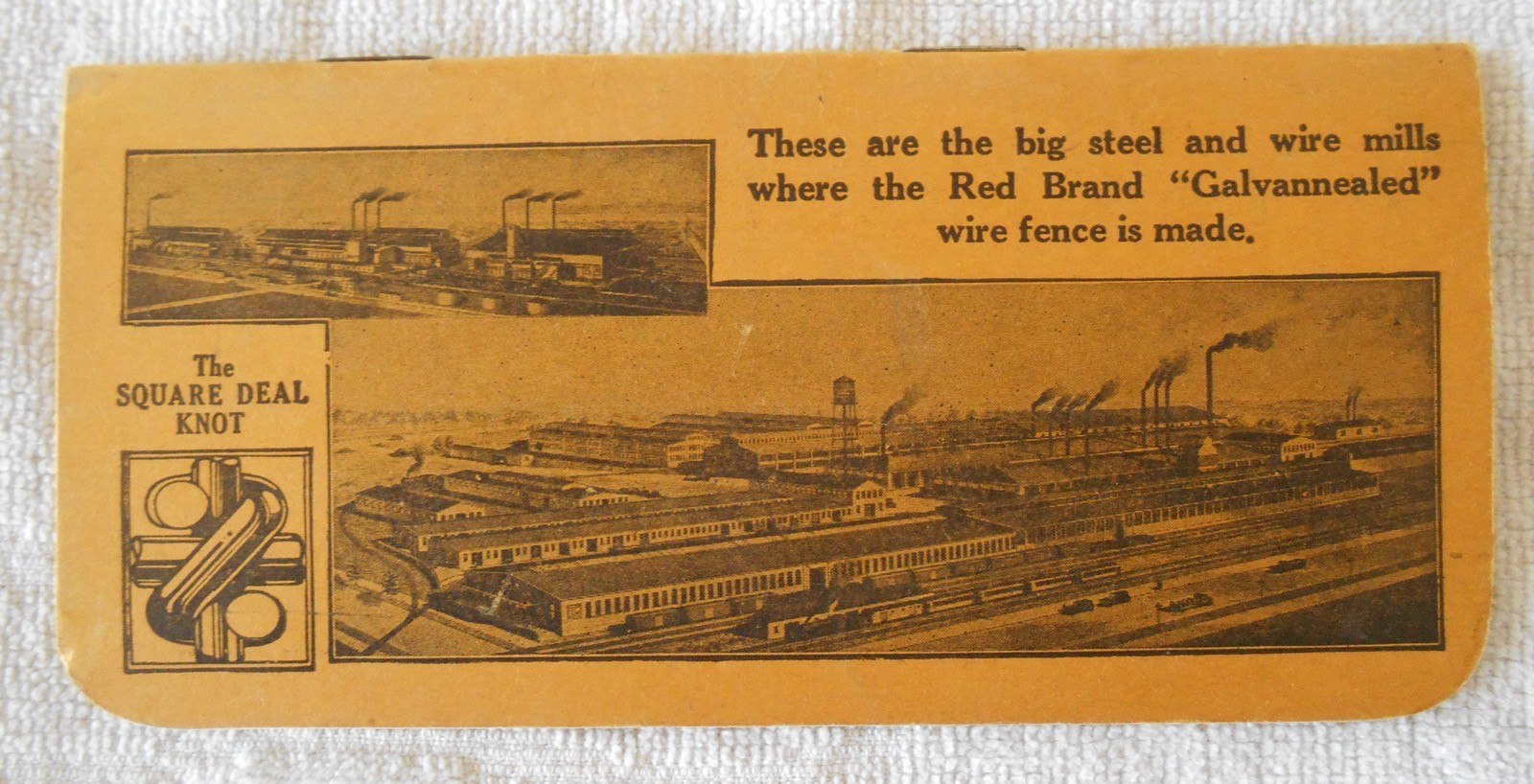 Square Deal Red Strand Fence Advertising Keystone Steel & Wire Co. Peoria, Ill.