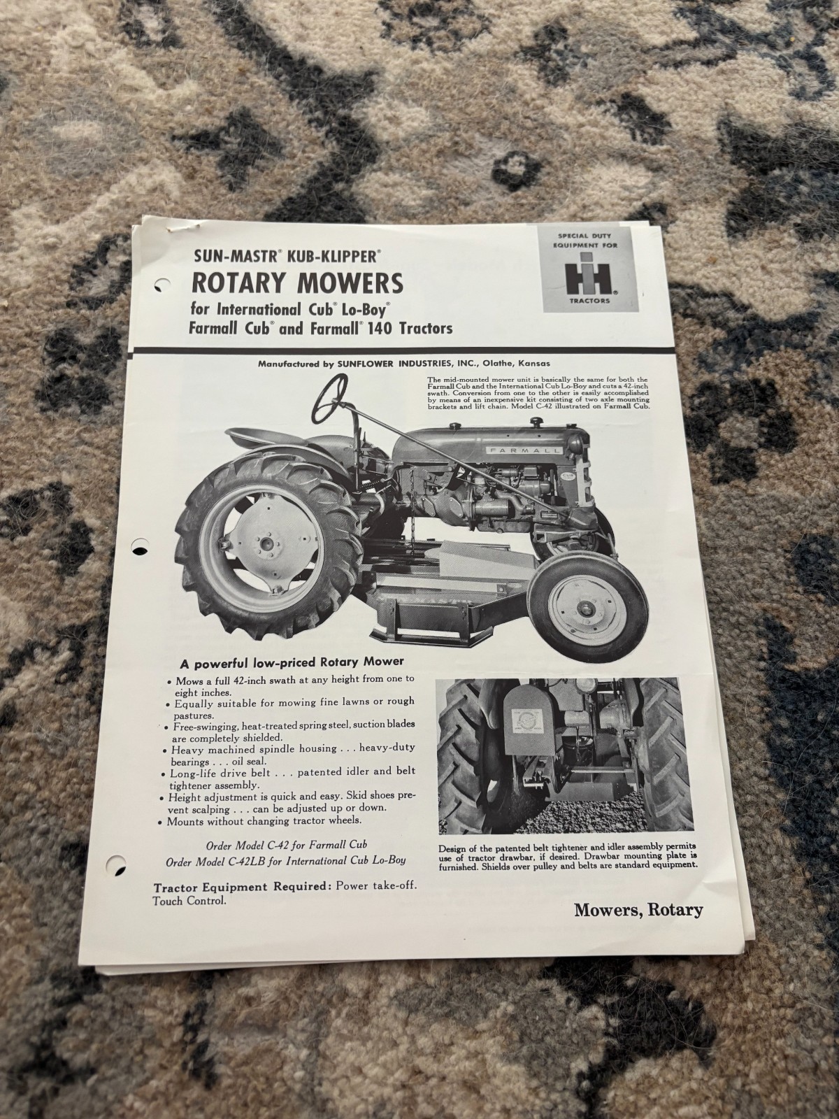 International Harvester Sunflower Rotary Mowers Brochure FCCA25