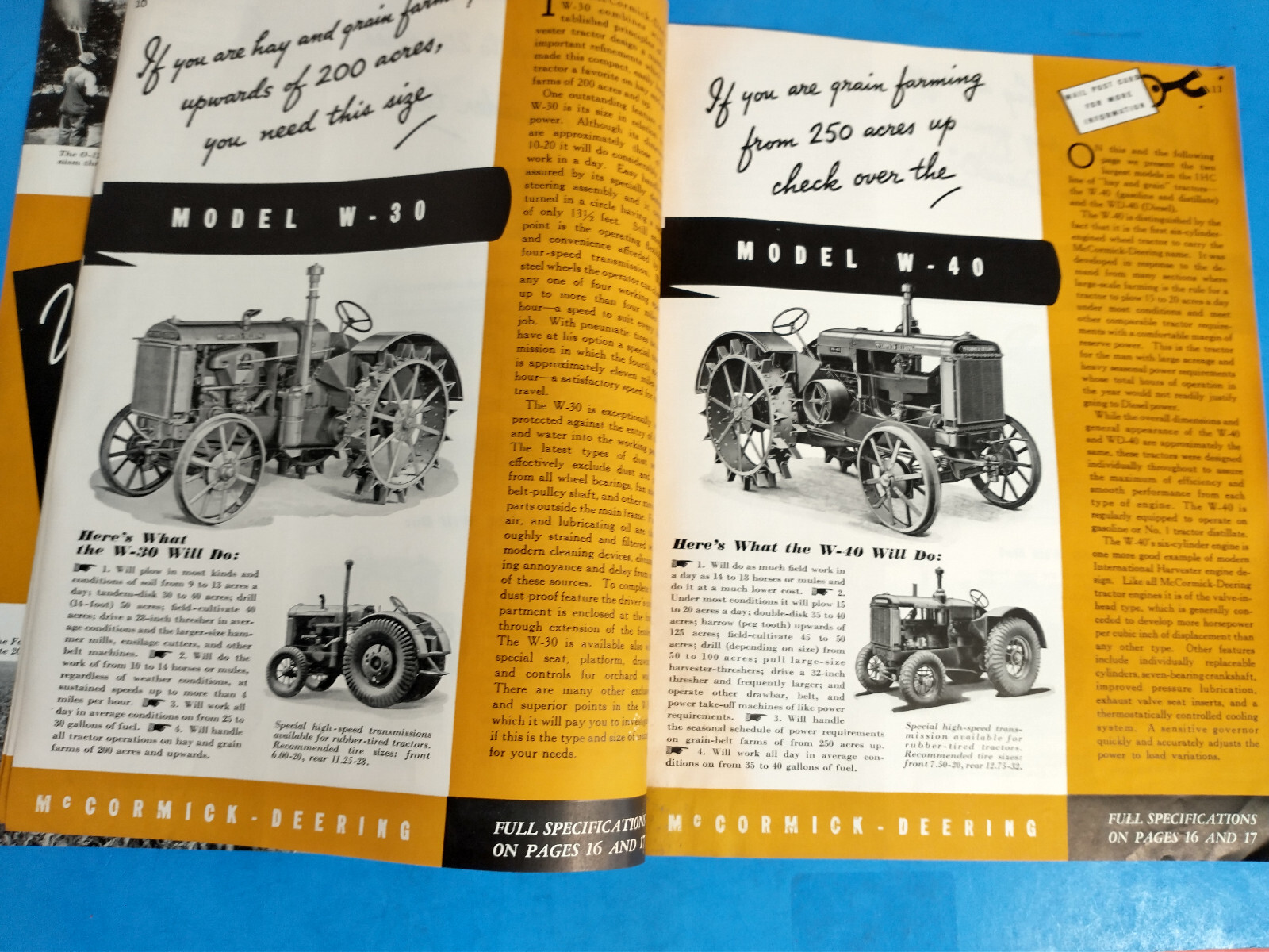 MCCORMICK DEERING 1931 TRACTOR FULL LINE BROCHURE ORIGINAL 32 PAGE BOOKLET