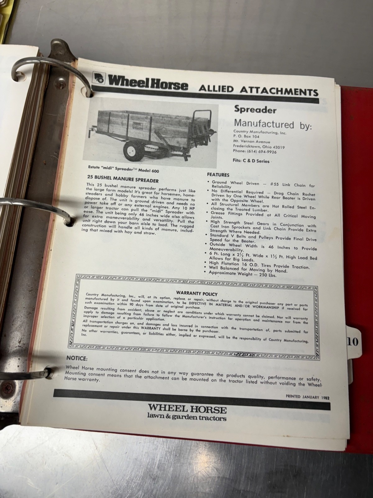 VIntage Wheel Horse Dealer Sales Guide Manual Attachment Guides & Brochures