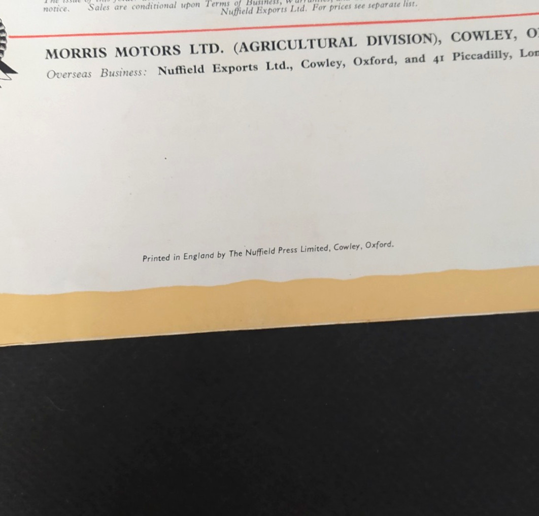 VINTAGE NUFFIELD THREE UNIVERSAL TRACTOR BROCHURE -POSTER 1950&rsquo;s