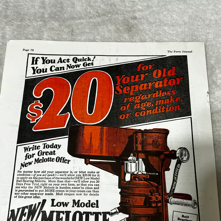 1929 Melotte Separator Farm Equipment Vintage Ad L
