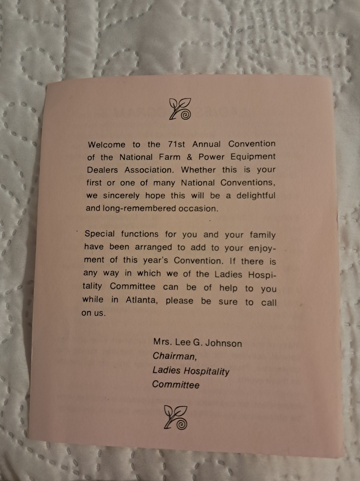 1970 National Farm & Power Equipment Dealers Association Convention Atlanta Ga.s