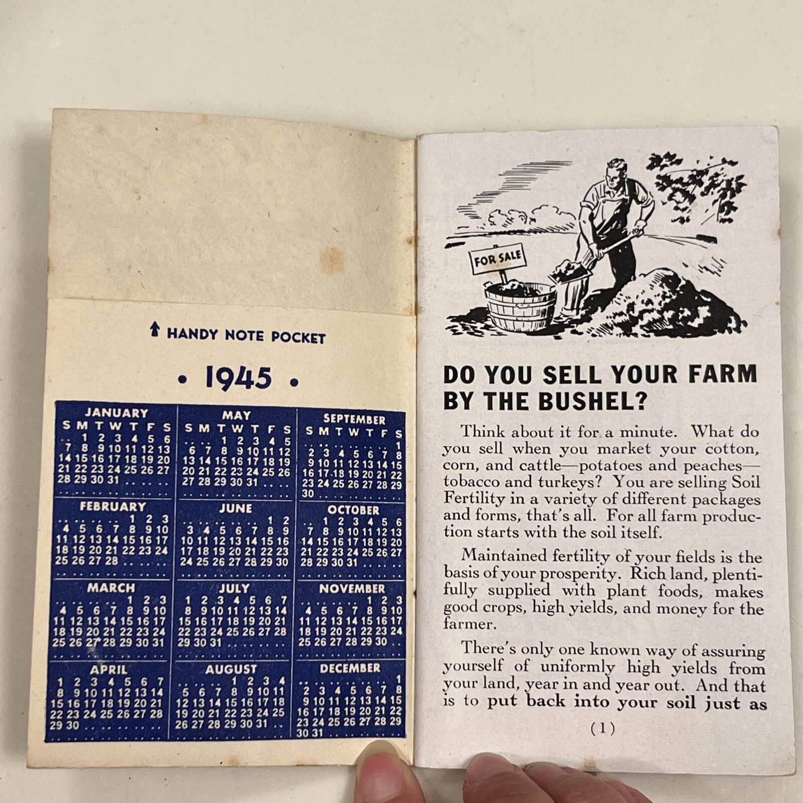 Swift&rsquo;s Red Steer Brand Fertilizers Advertising Memo Book Notepad 1945