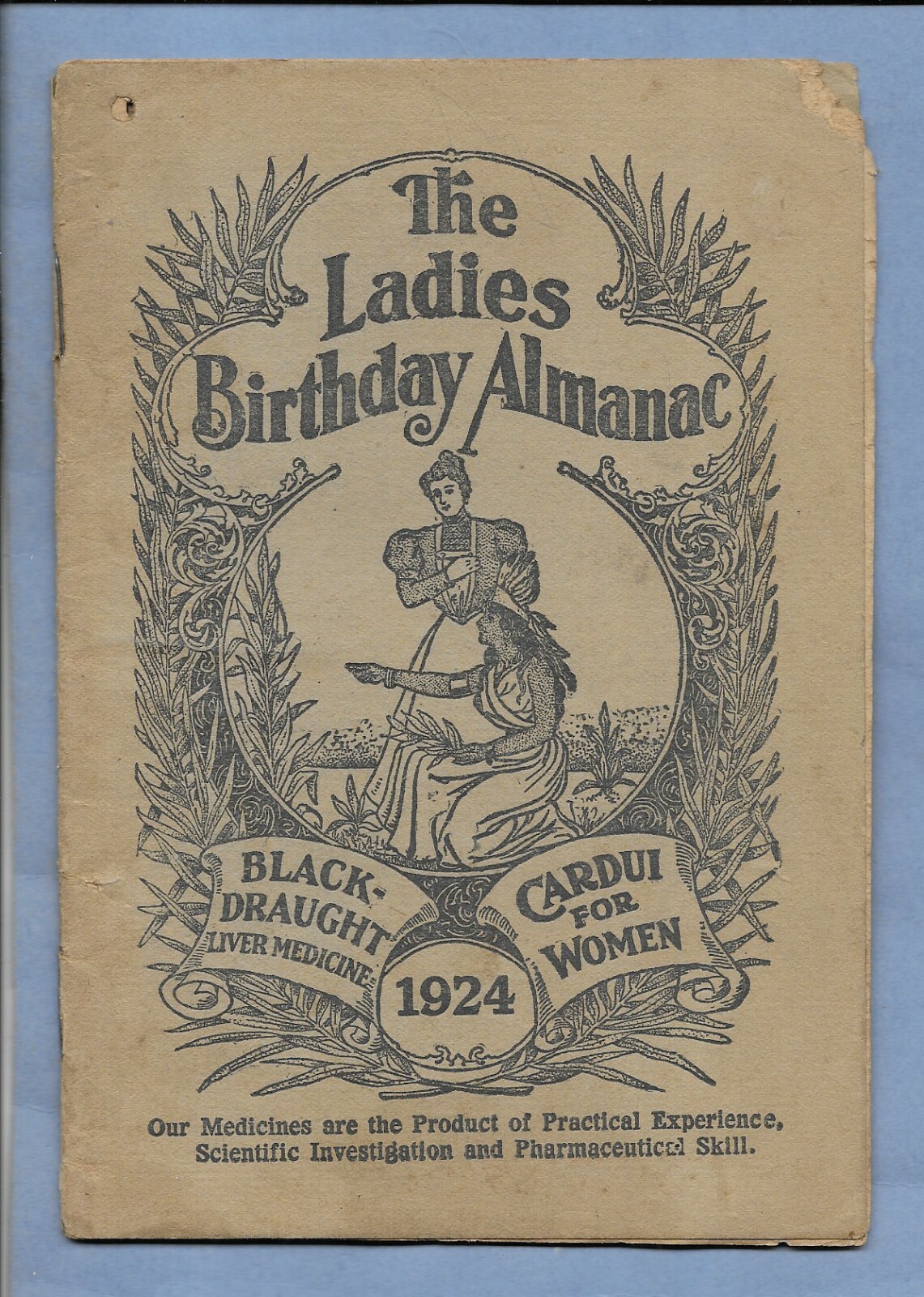 VINTAGE 1924 THE LADIES BIRTHDAY ALMANAC BLACK DRAUGHT LIVER MEDICINE