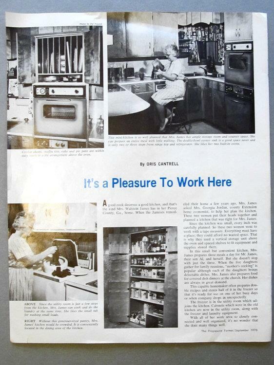 Orig 1970 Farm Wife Article Features Mrs Walstein James, Pierce County Georgia