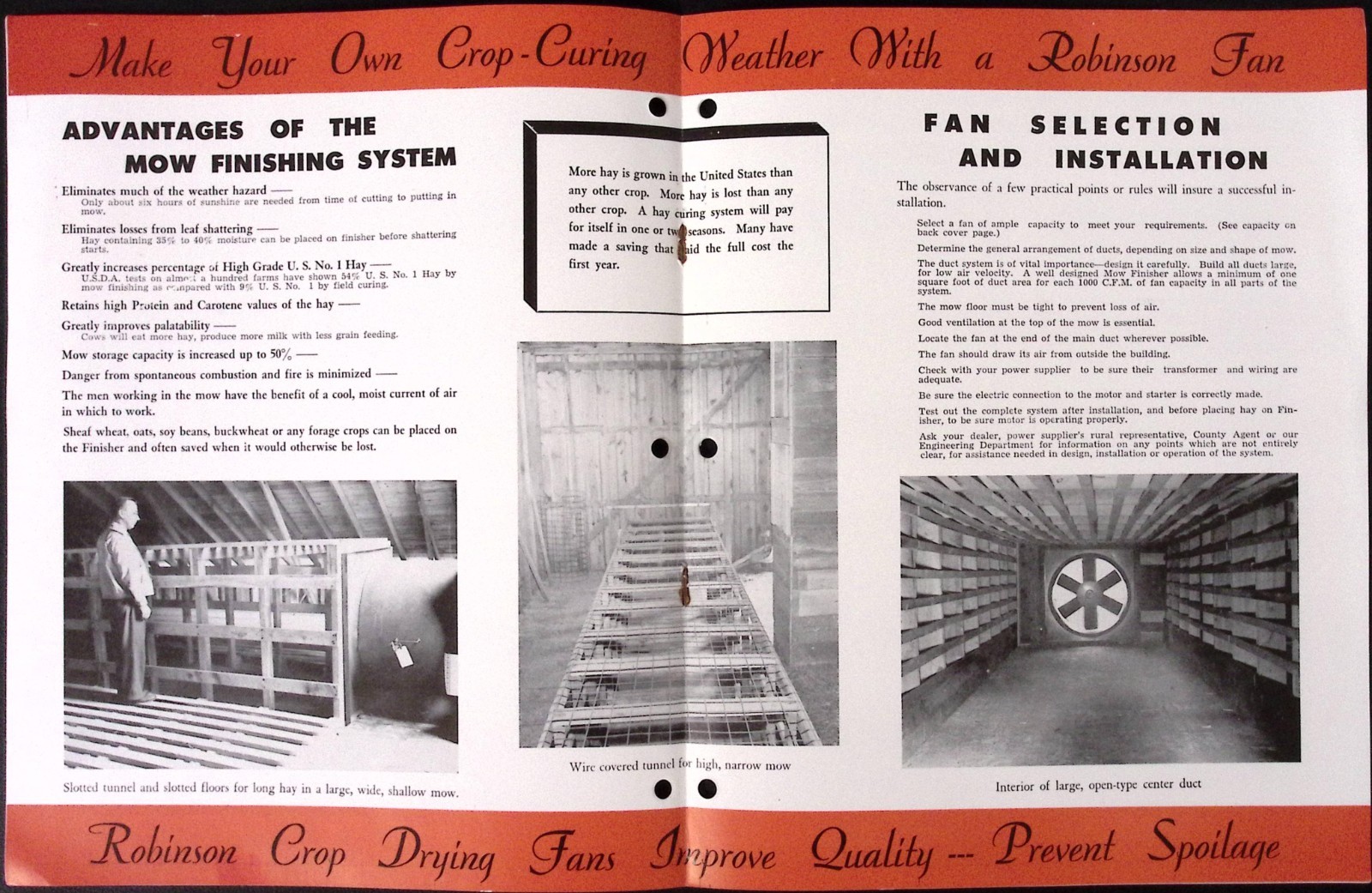 1952 Robinson Fans for Drying Farm Crops Brochure Robinson Ventilating Co