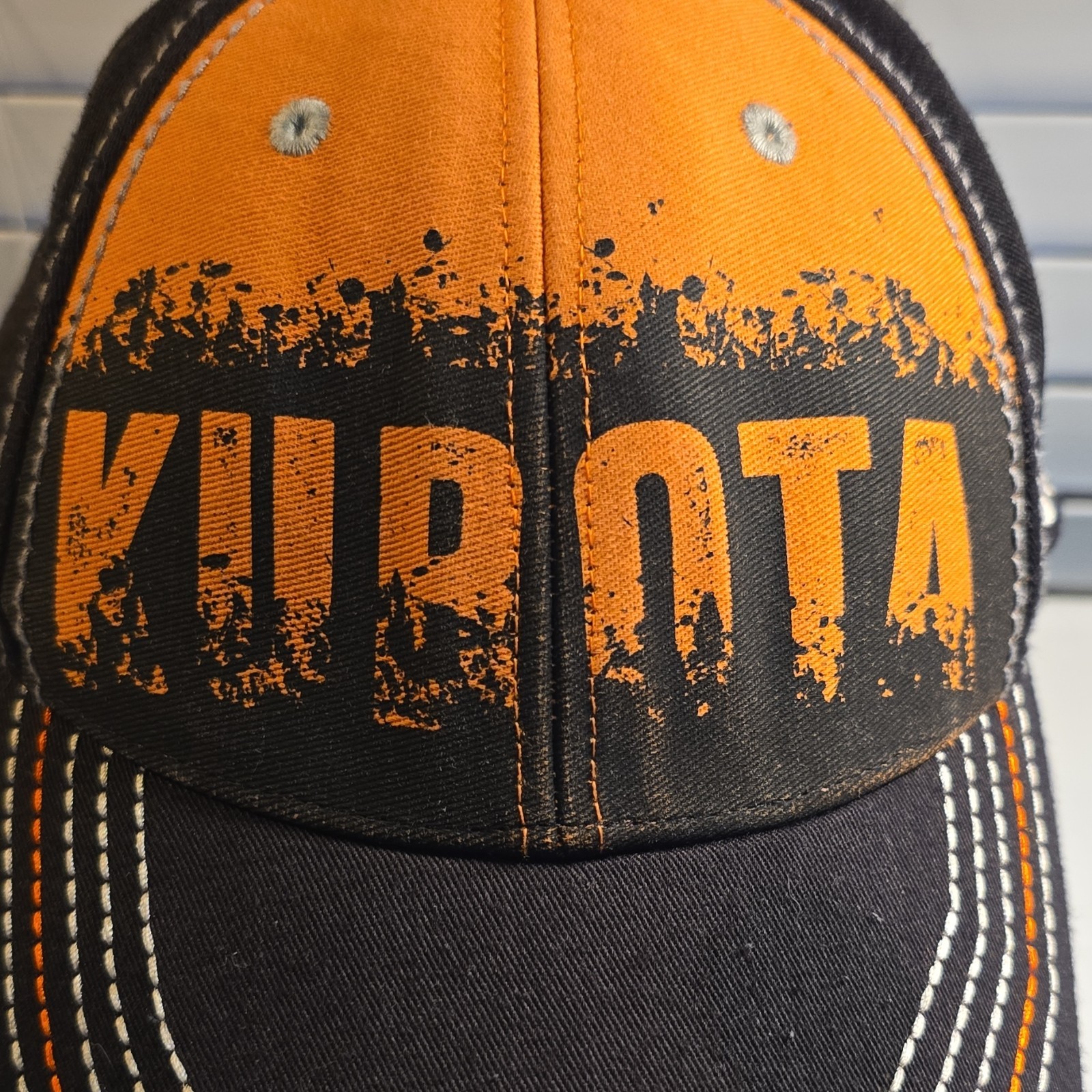 Kubota Diesel Power Adjustable Orange Black Hat Agriculture Theme