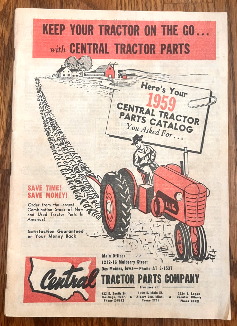 Central Tractor 1959 72-page farm tractor catalog parts & accessories