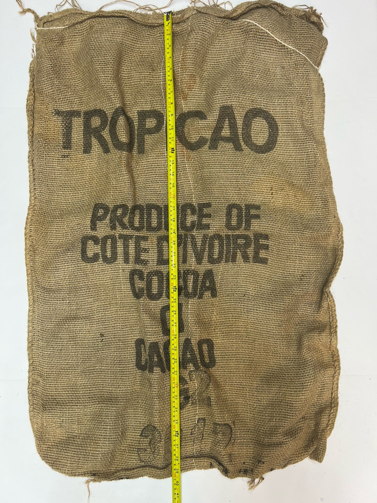 Vintage Burlap Sack TROPICAO Ivory Coast (Côte d&rsquo;Ivoire) COCOA G2-West Africa