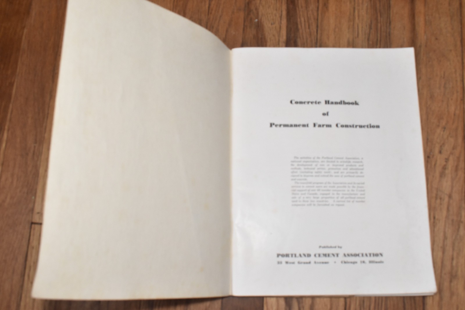 Vintage 1943 Concrete Handbook for Permenant Farm Construction Sales Brochure