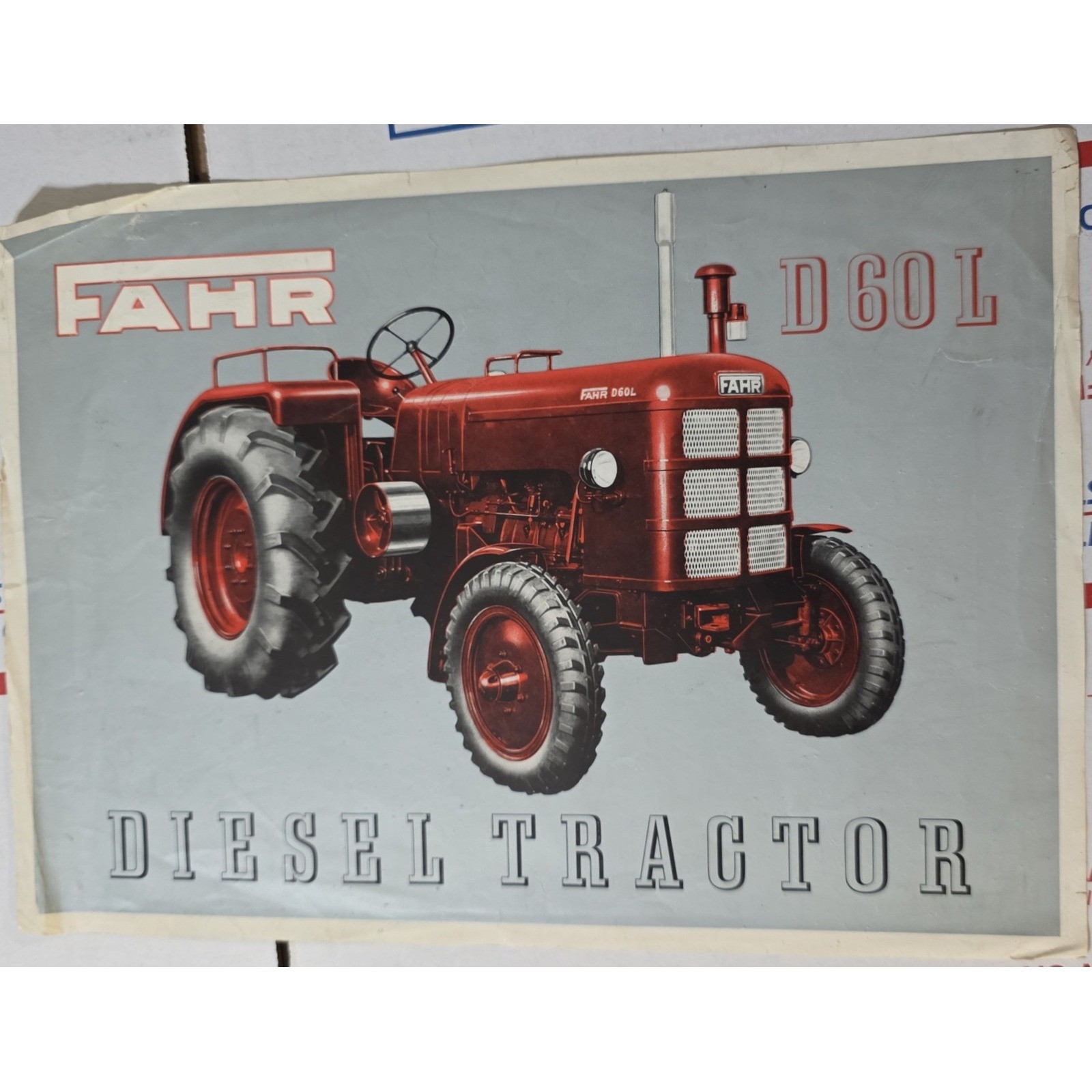 FAHR Diesel Tractor D 60L Original Sales Brochure Catalog Vintage
