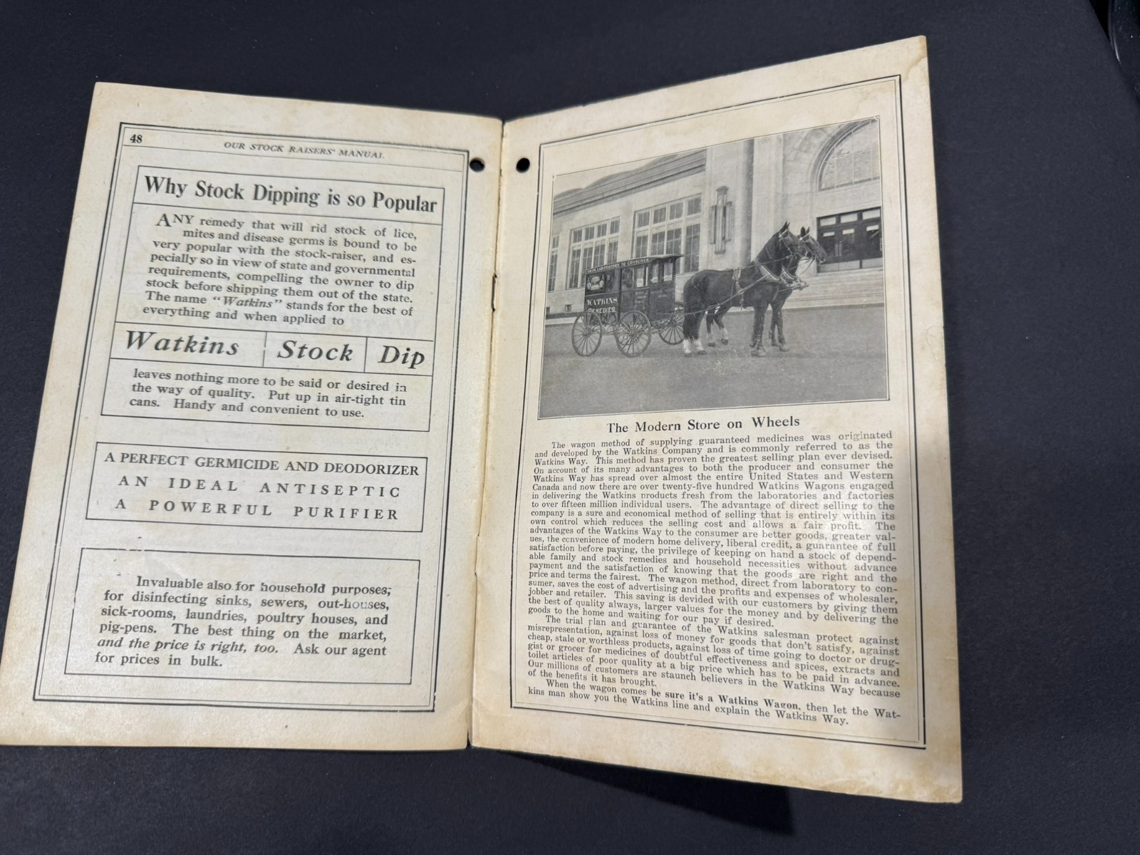 Vintage Watkins Stock Raisers Manual Farming Brochure