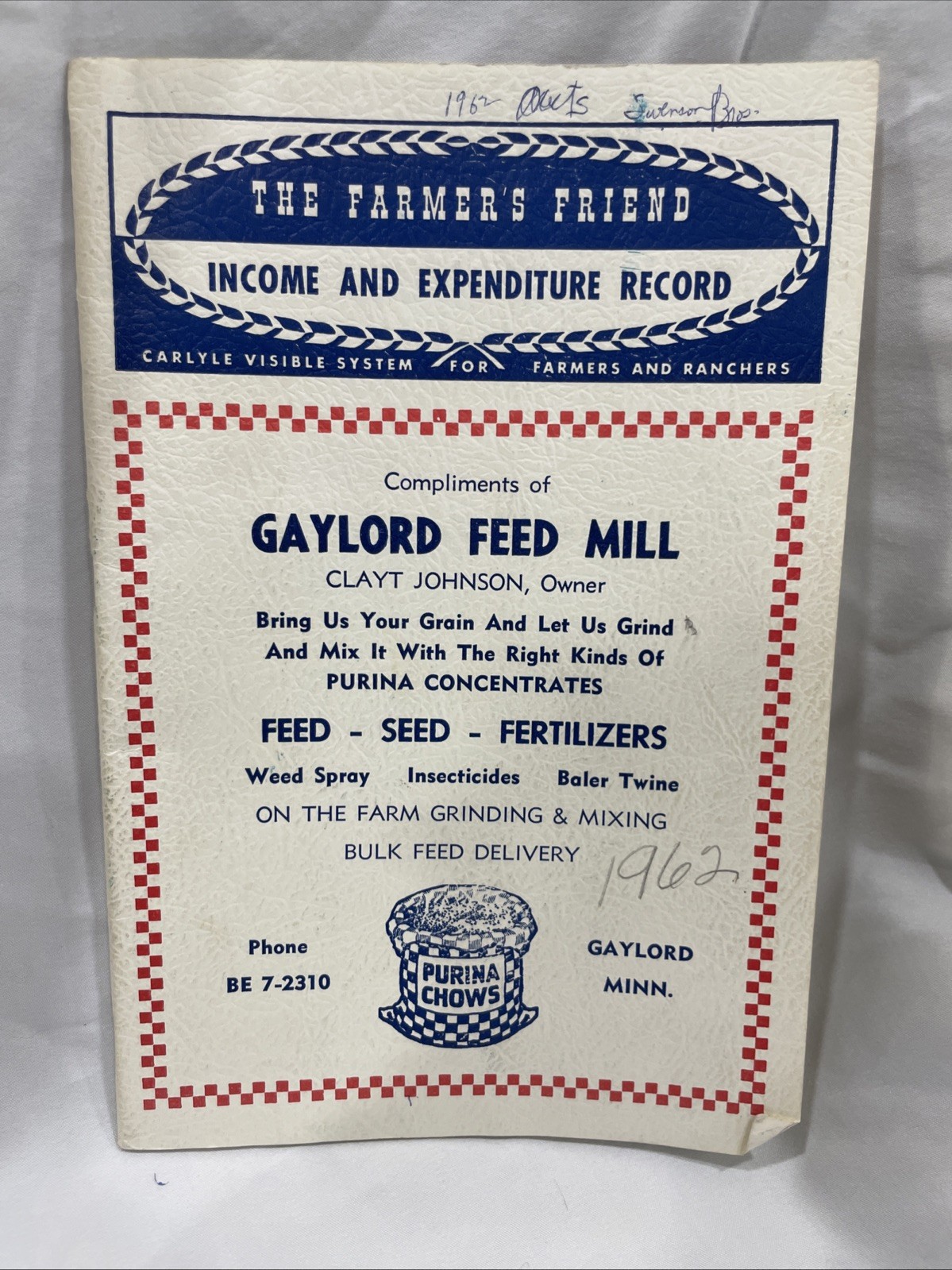 Gaylord MN Feedmill Farmers Record Book