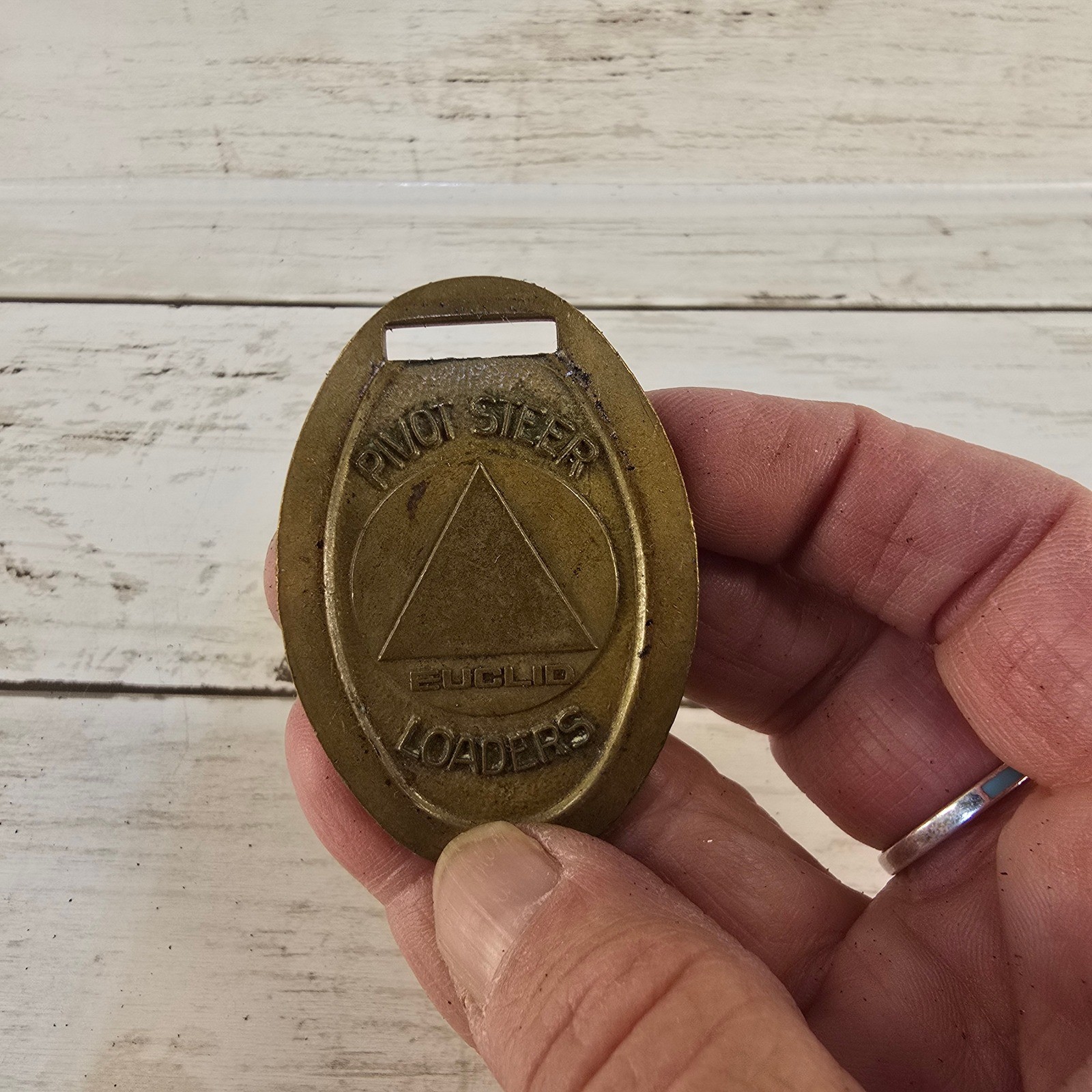 Vintage Euclid Pivot Steer Loaders Brass Watch Fob Heavy Equipment Construction