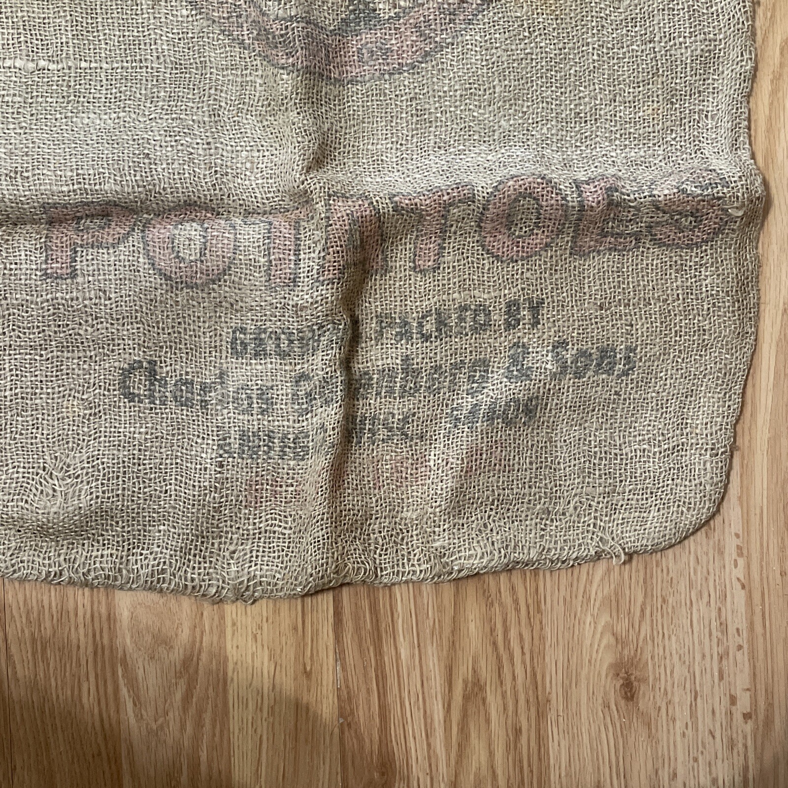 Old AD pine tree potatoes burlap sack Antigo Wisconsin deer rustic country decor
