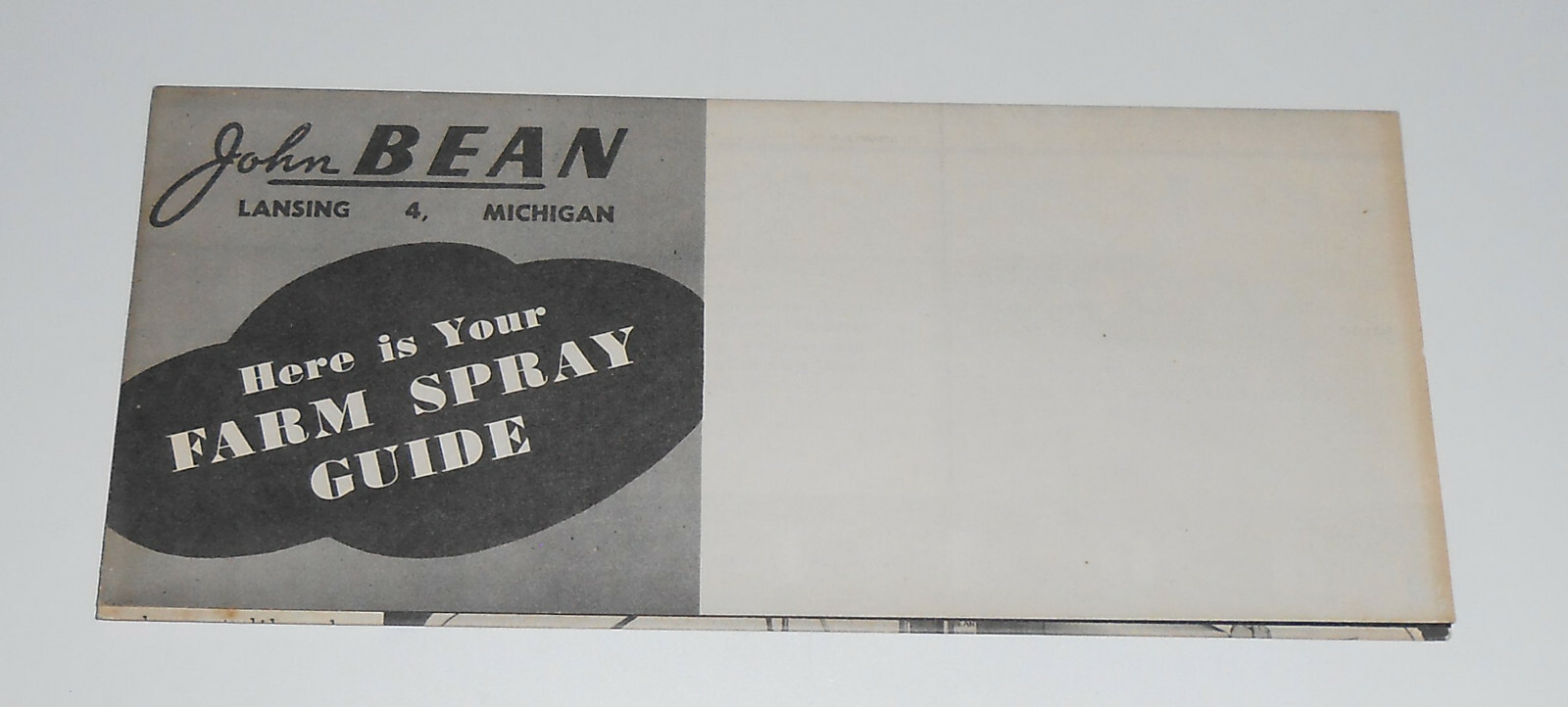 Vintage John Bean Sprayers Brochure Farming Crops 06-T 46-TR Spartan 4-A History