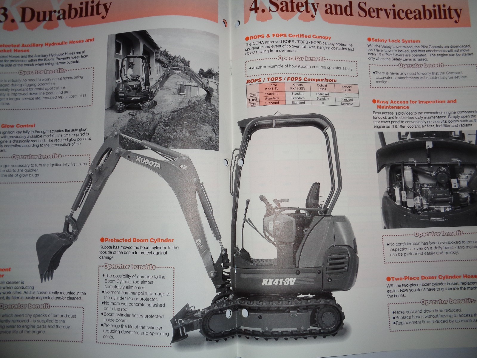 Kubota KX41-3V Excavator New Product Guide Sales Brochure catalog ad literature