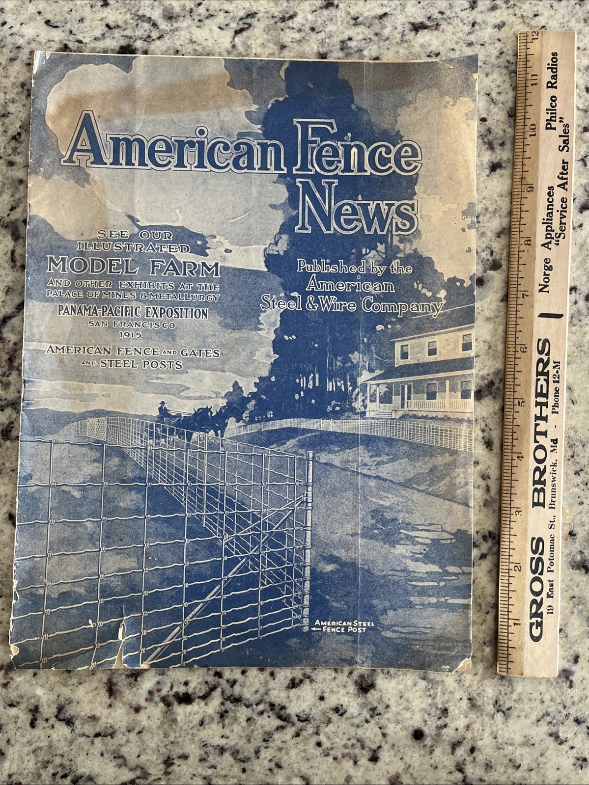 Antique 1915 American Farm Fence Cattle Trade Magazine Comet Shorthorn Bull
