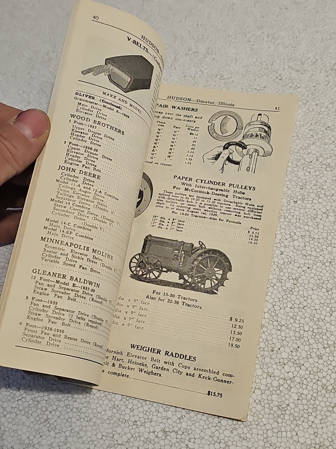 1942 Hudson Machinery Supply Catalog Decatur Illinois Thresher Supplies