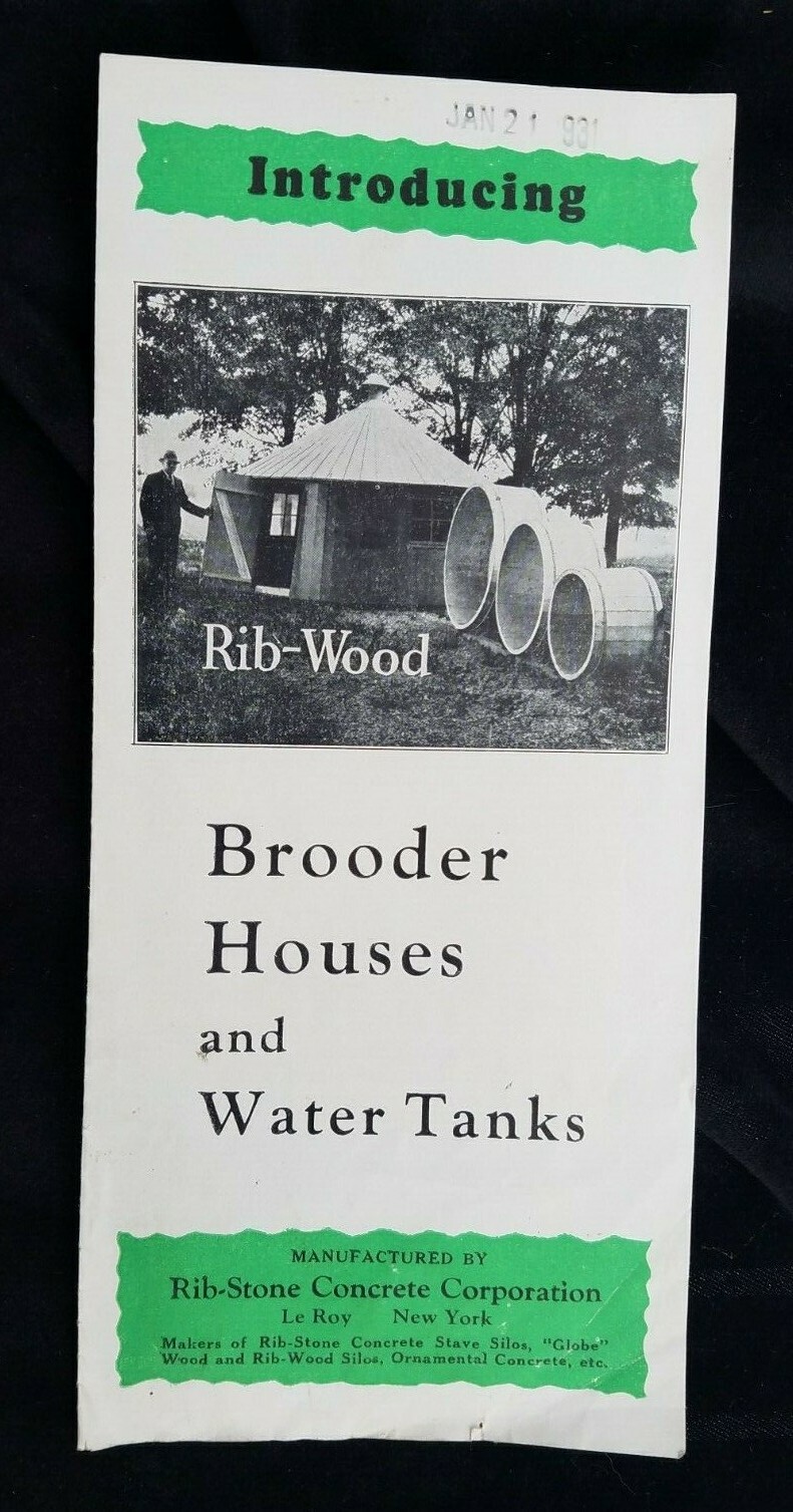 1931 Poultry Brochure Rib-Wood Brooder Houses Tanks Rib-Stone Concrete Le Roy NY