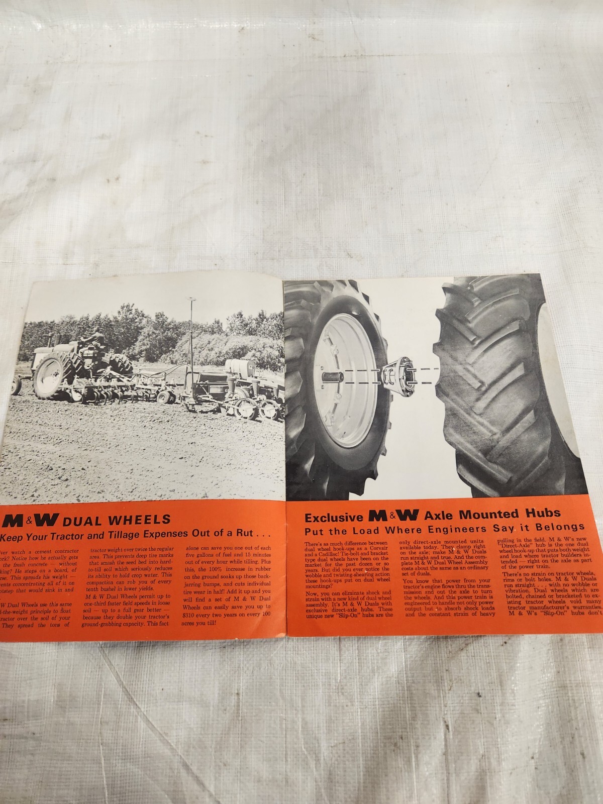 Original M&W Dual Wheels OL Tractor Brochure John Deere Case IH Oliver Massey