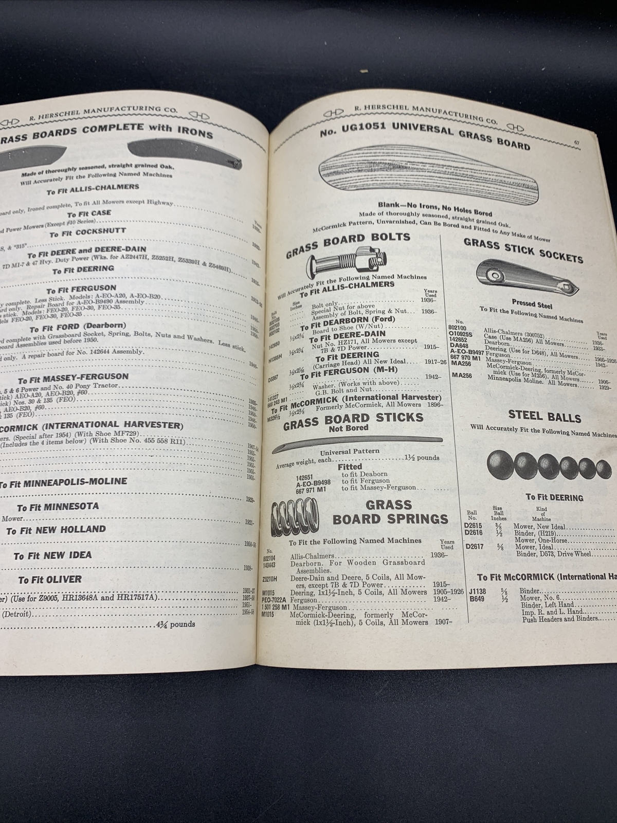 1959 Des Moines Iron Co Repair Parts Catalog Mowers/Combines/Swathers/Harvester