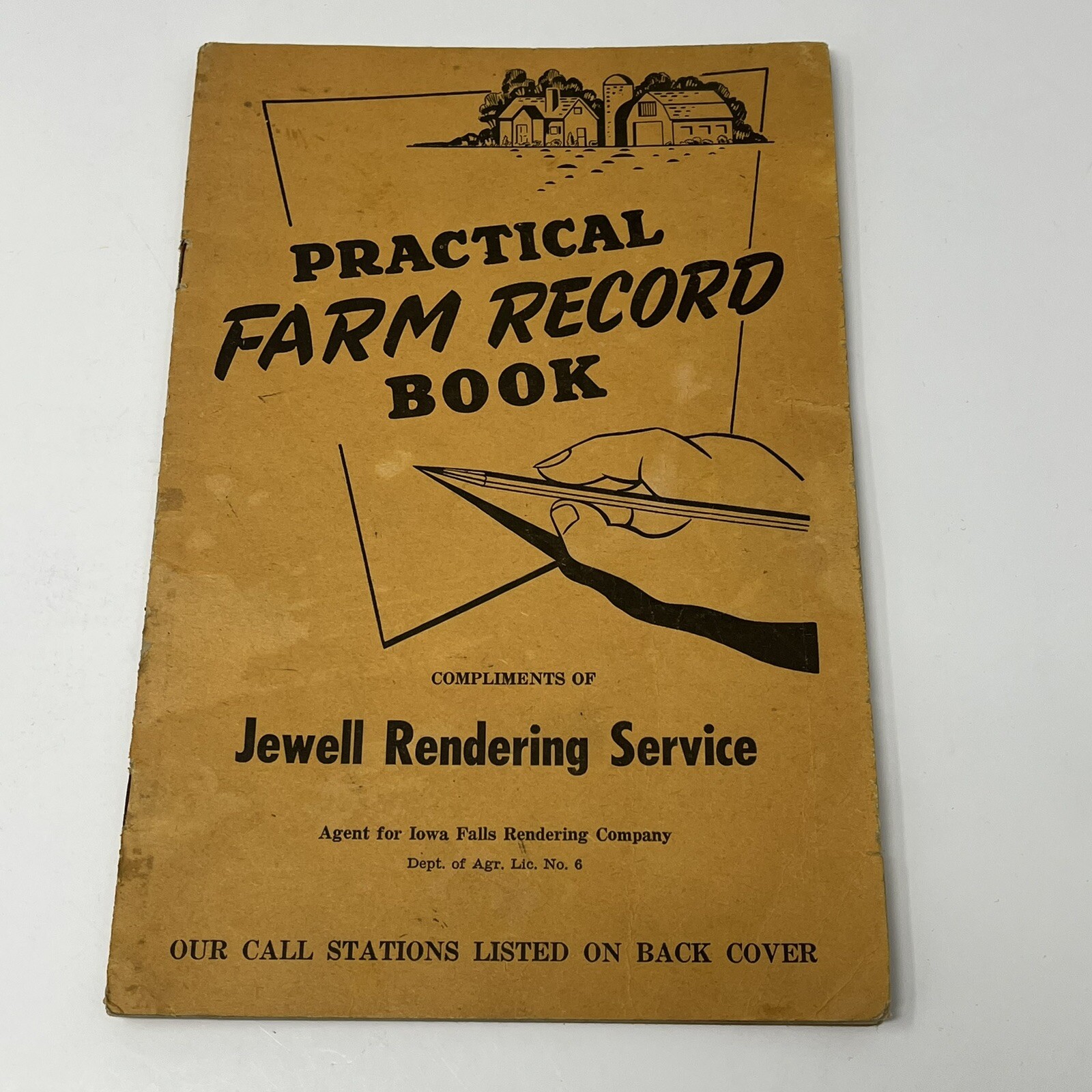 1944 1945 Practical Farm Record Book Jewell Rendering Iowa Falls IA Filled Out