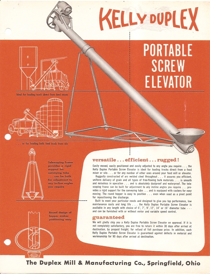 Farm Equipment Brochure – Kelly Duplex – Conveyor Feeder Elevator (F3393)