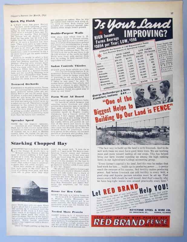 Original 1941 Keystone Fence Ad Photo Endorsed Rothenberger Frankfort Indiana