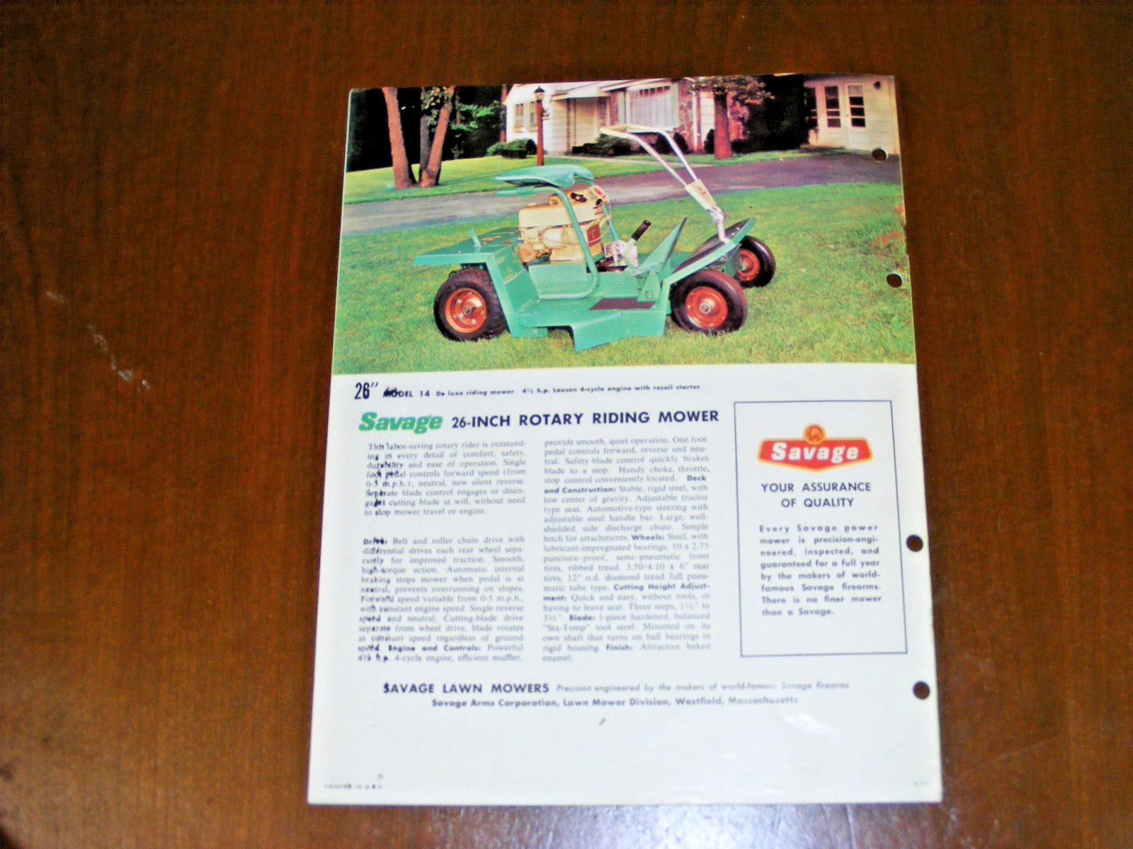1961 Savage Mowers Catalog – NICE CONDITION