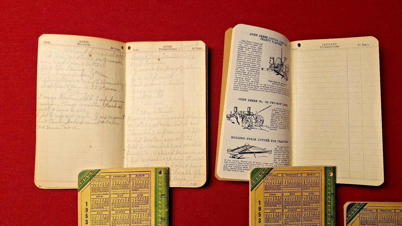 Lot Of 6 John Deere Farmer&rsquo;s Pocket Ledger 1940&rsquo;s – 1950&rsquo;s