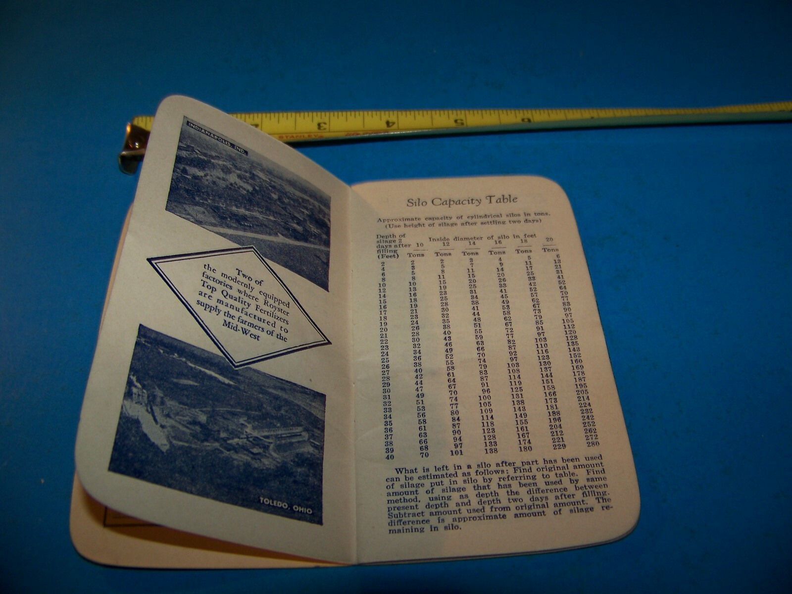 Royster Fertilizer « Daily Reminder » Memo Booklet 1951 F.S. Royster Guano Comp.